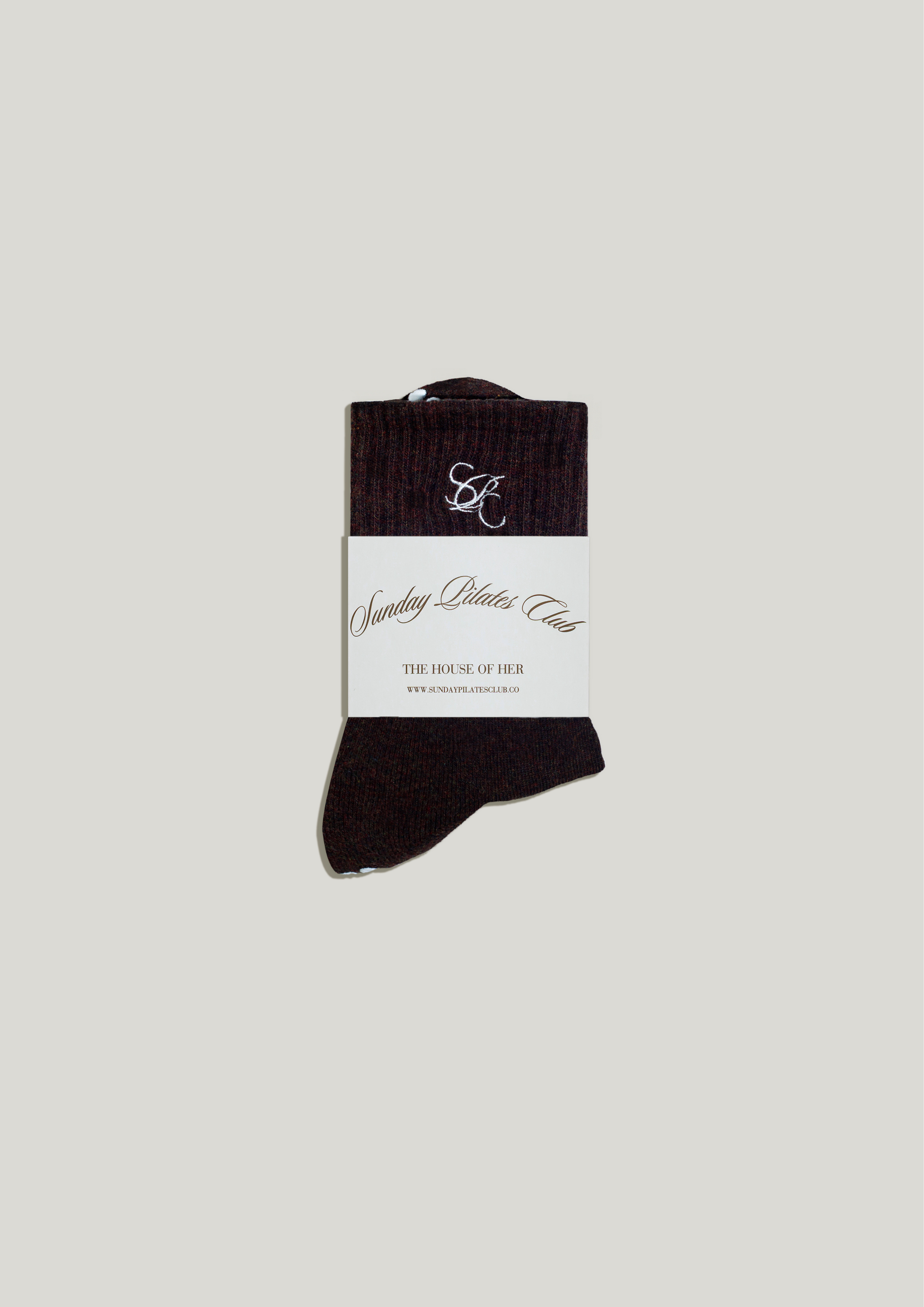 Double-Grip Pilates Grip Socks in Deep Truffle