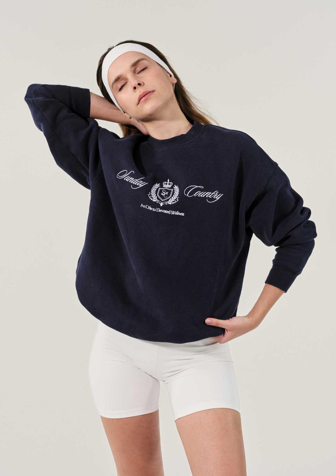 Sunday Country Club Crew Neck Sweater in Oxford