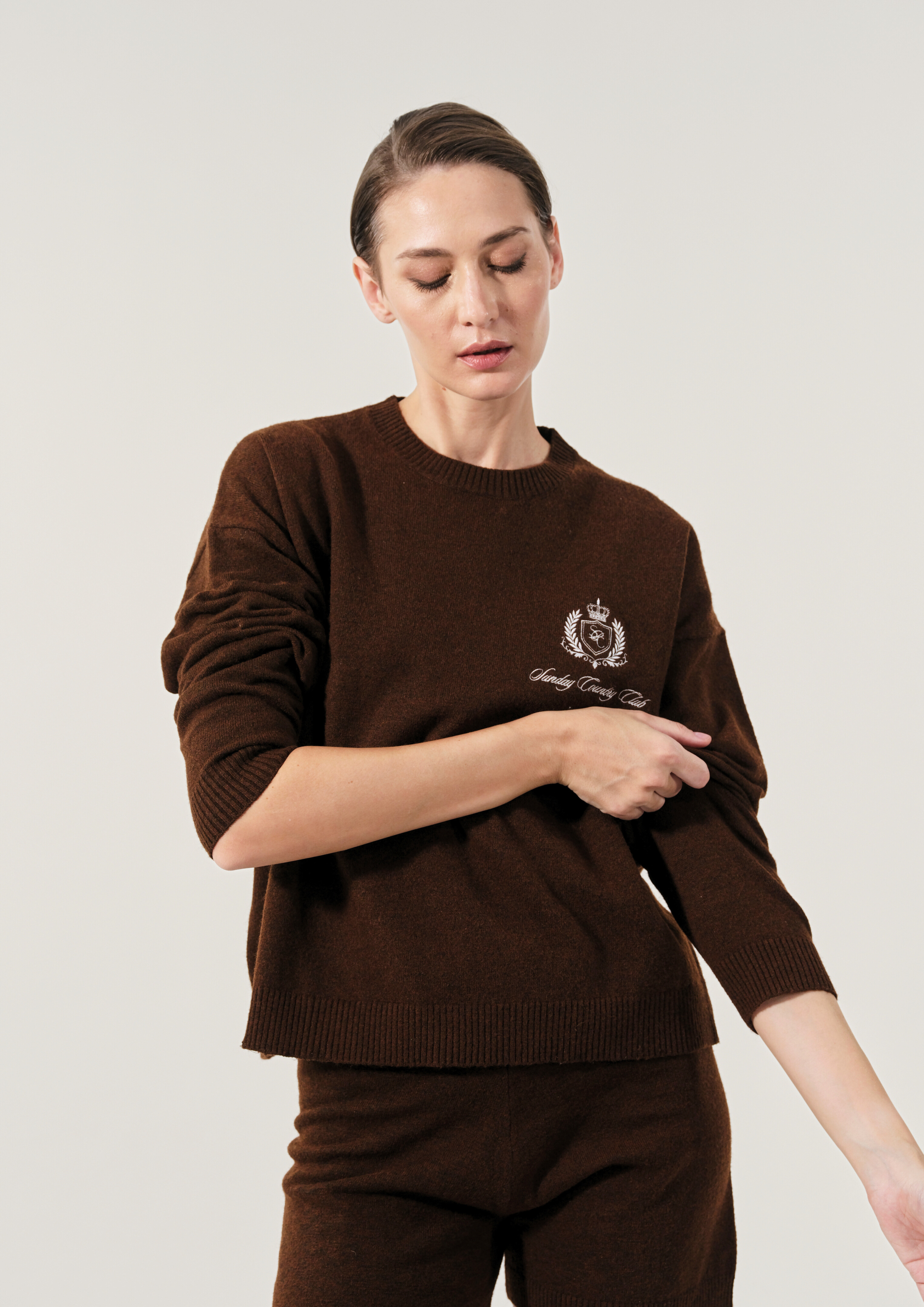 Sunday Country Club Knit Sweater in Mahogany