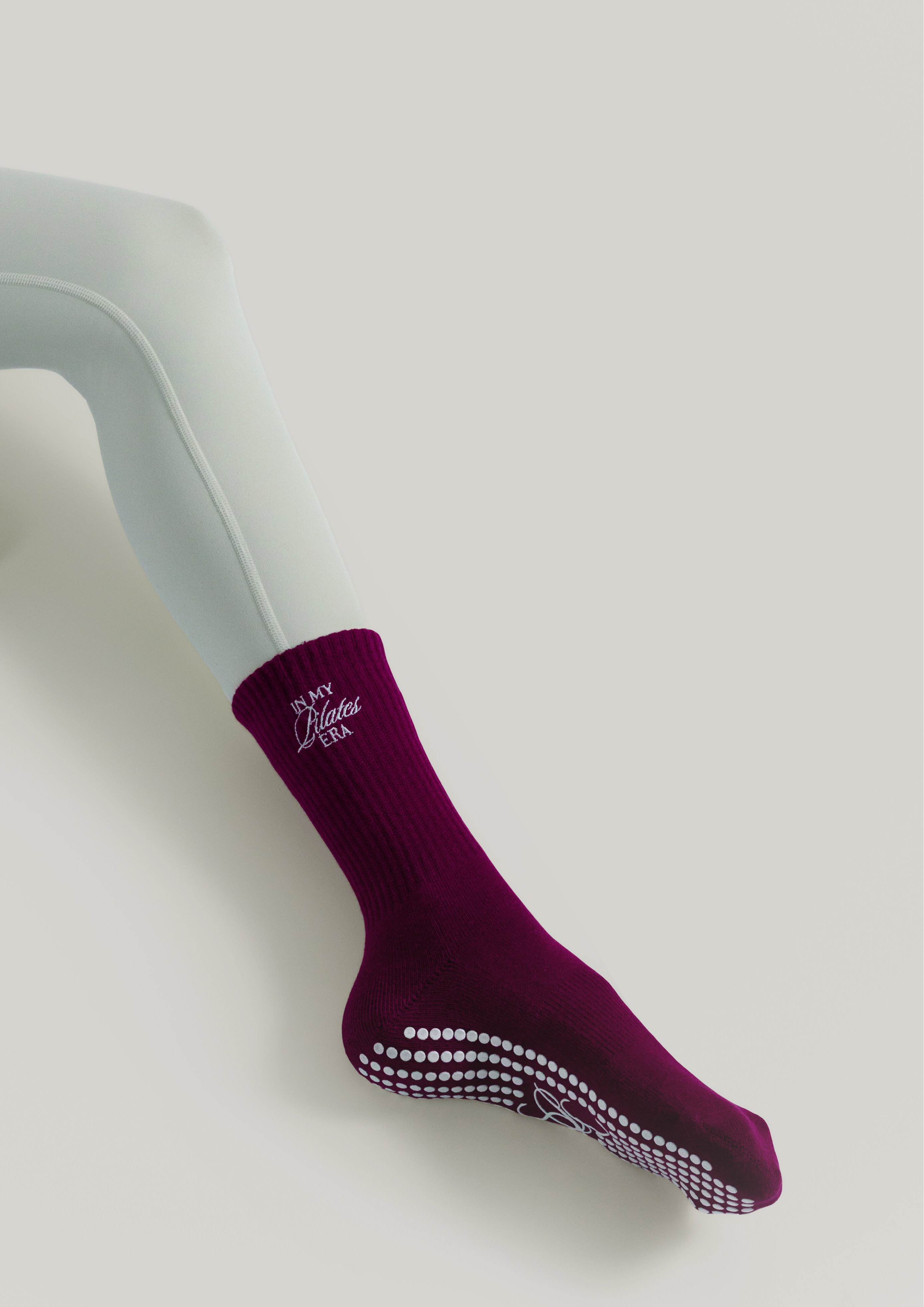 Pilates Grip Socks in Berry