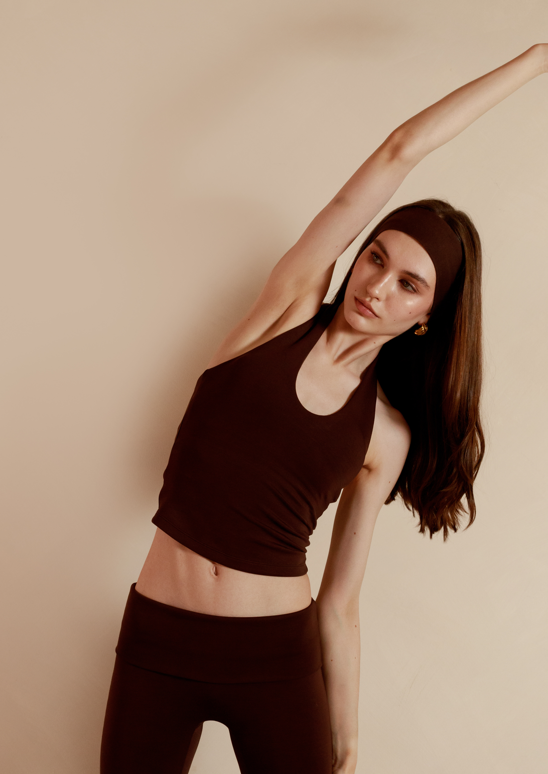 Soft Sculpt Halter Top in Chocolate