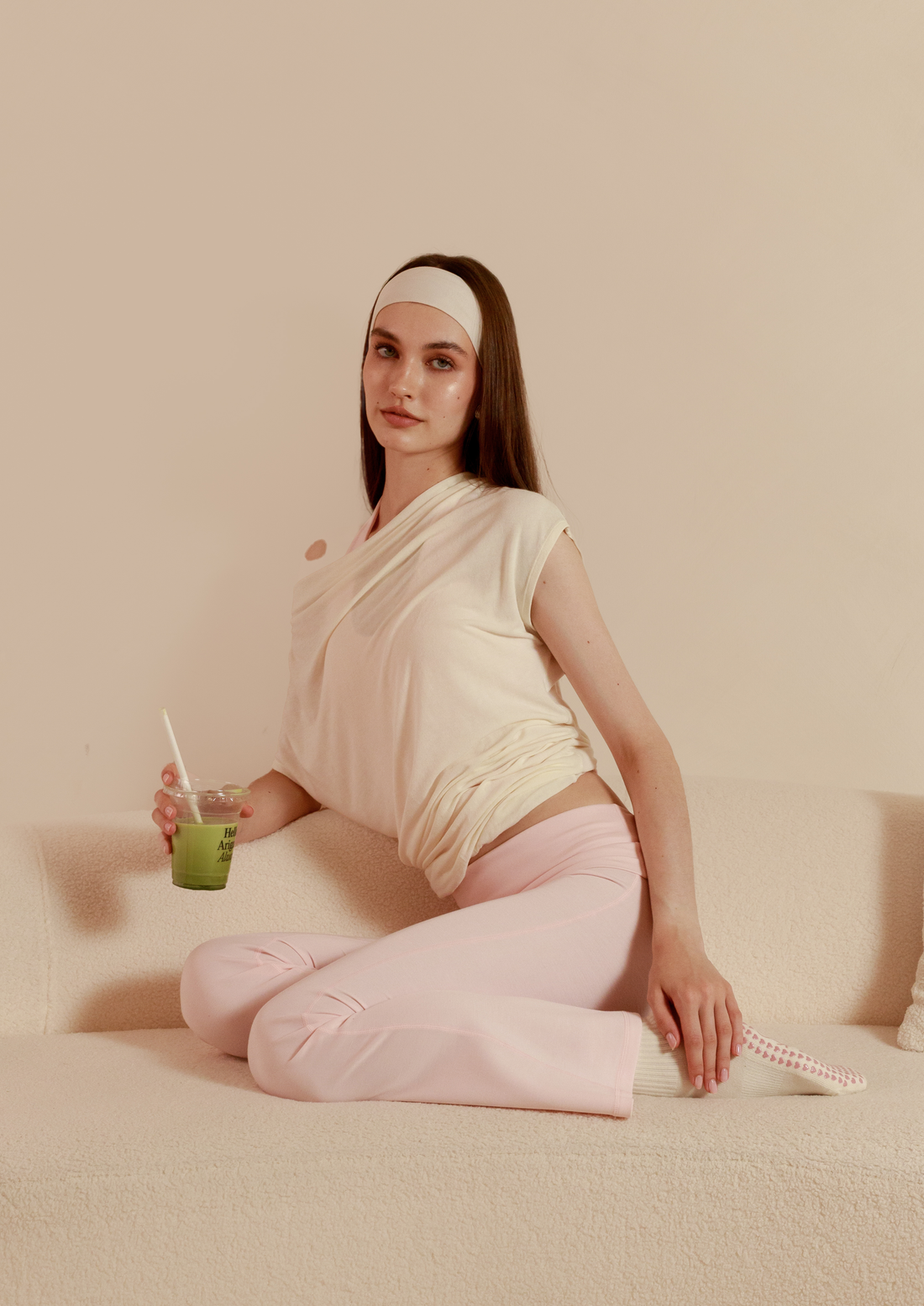 Buttery Soft Drape Off-Shoulder Top in Vanilla