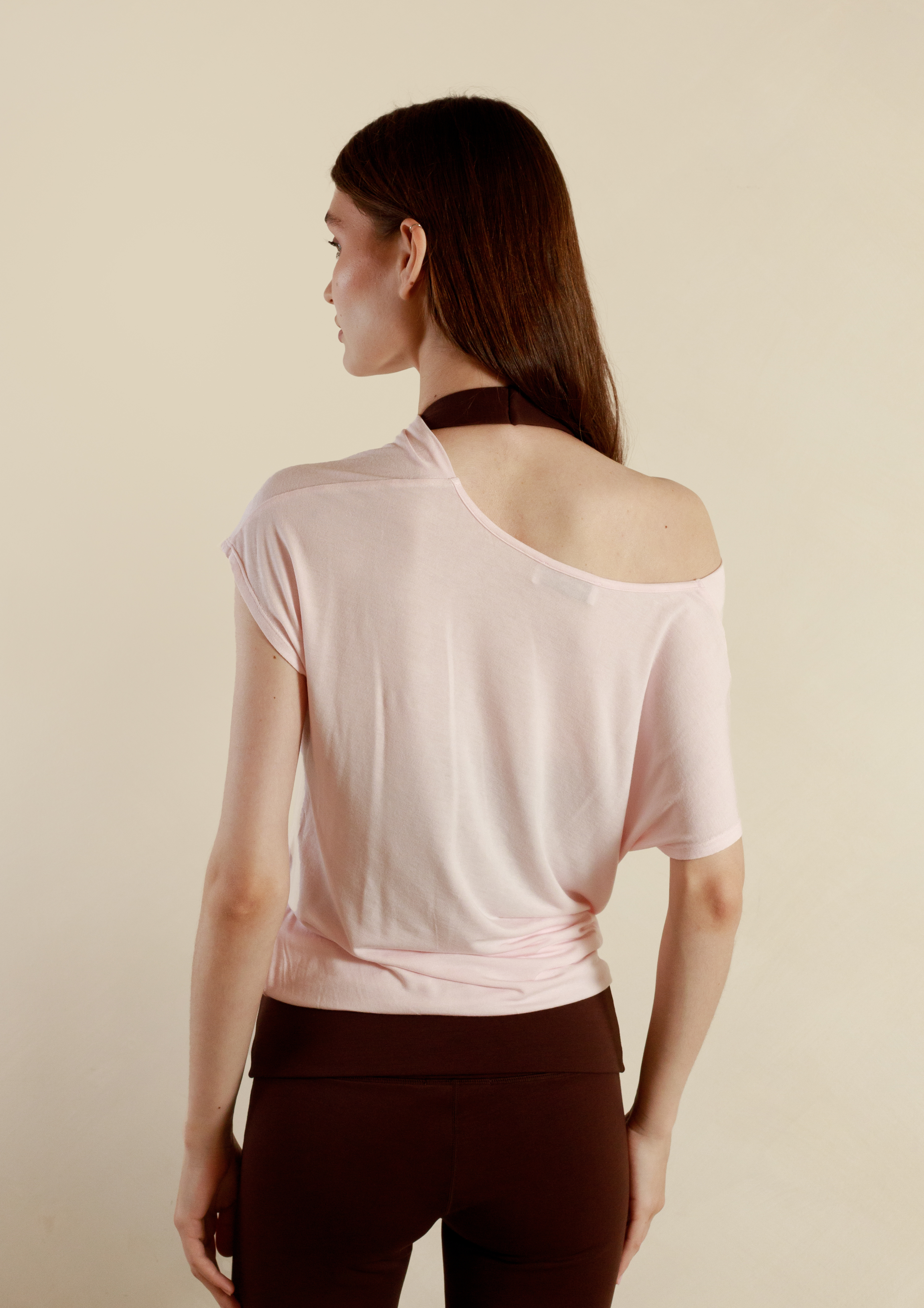 Buttery Soft Drape Off-Shoulder Top in Strawberry Milk