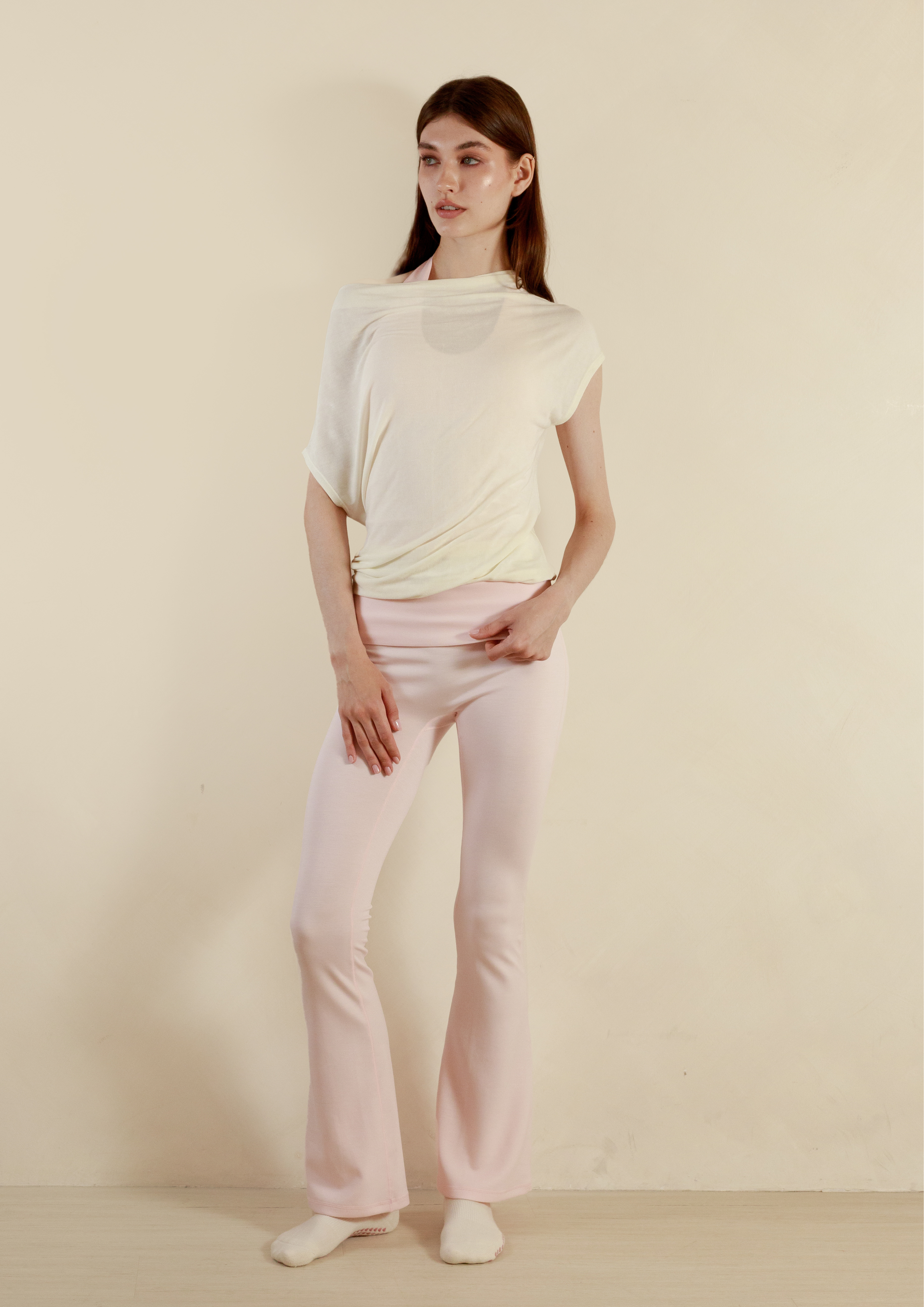 Buttery Soft Drape Off-Shoulder Top in Vanilla