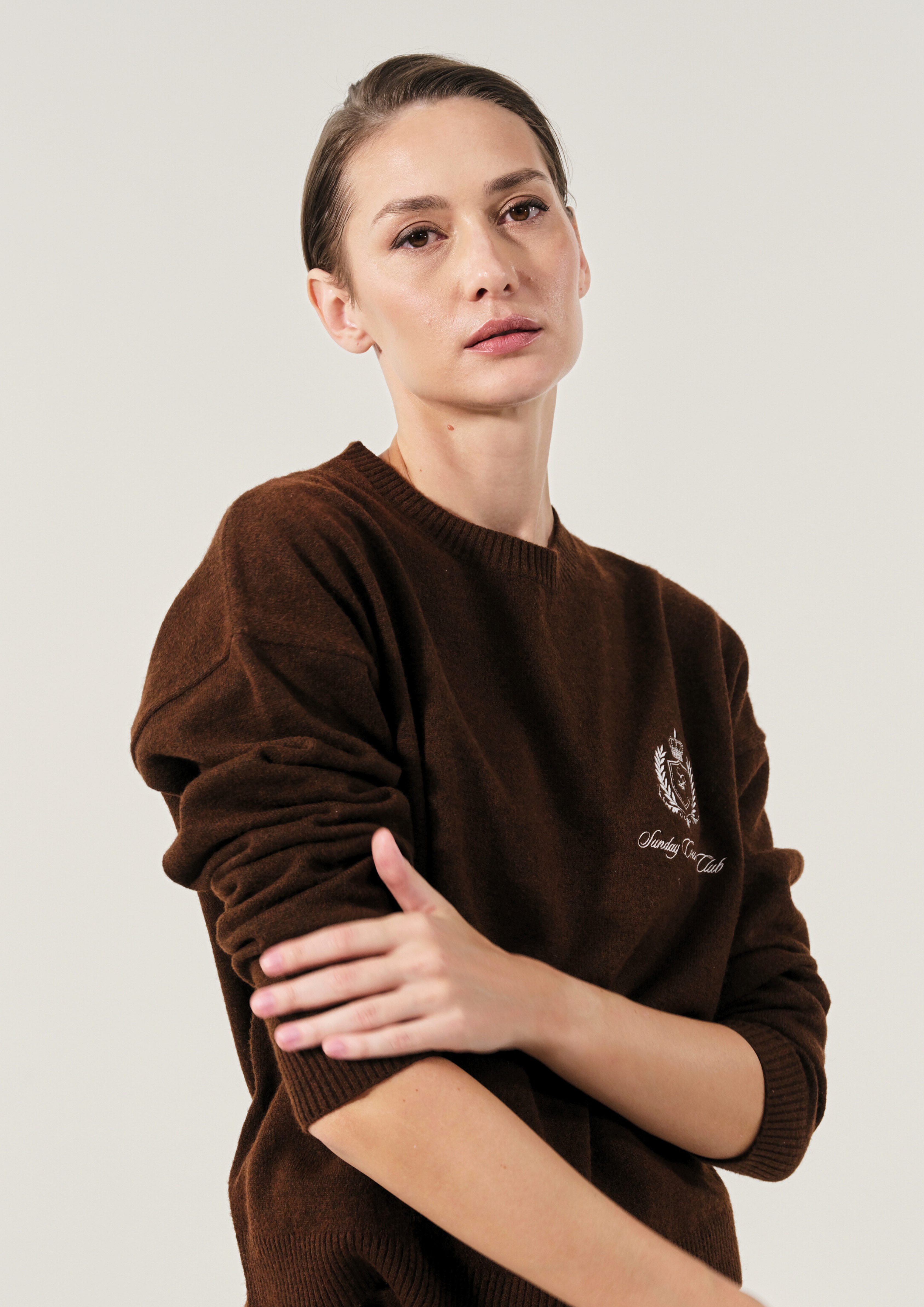 Sunday Country Club Knit Sweater in Mahogany