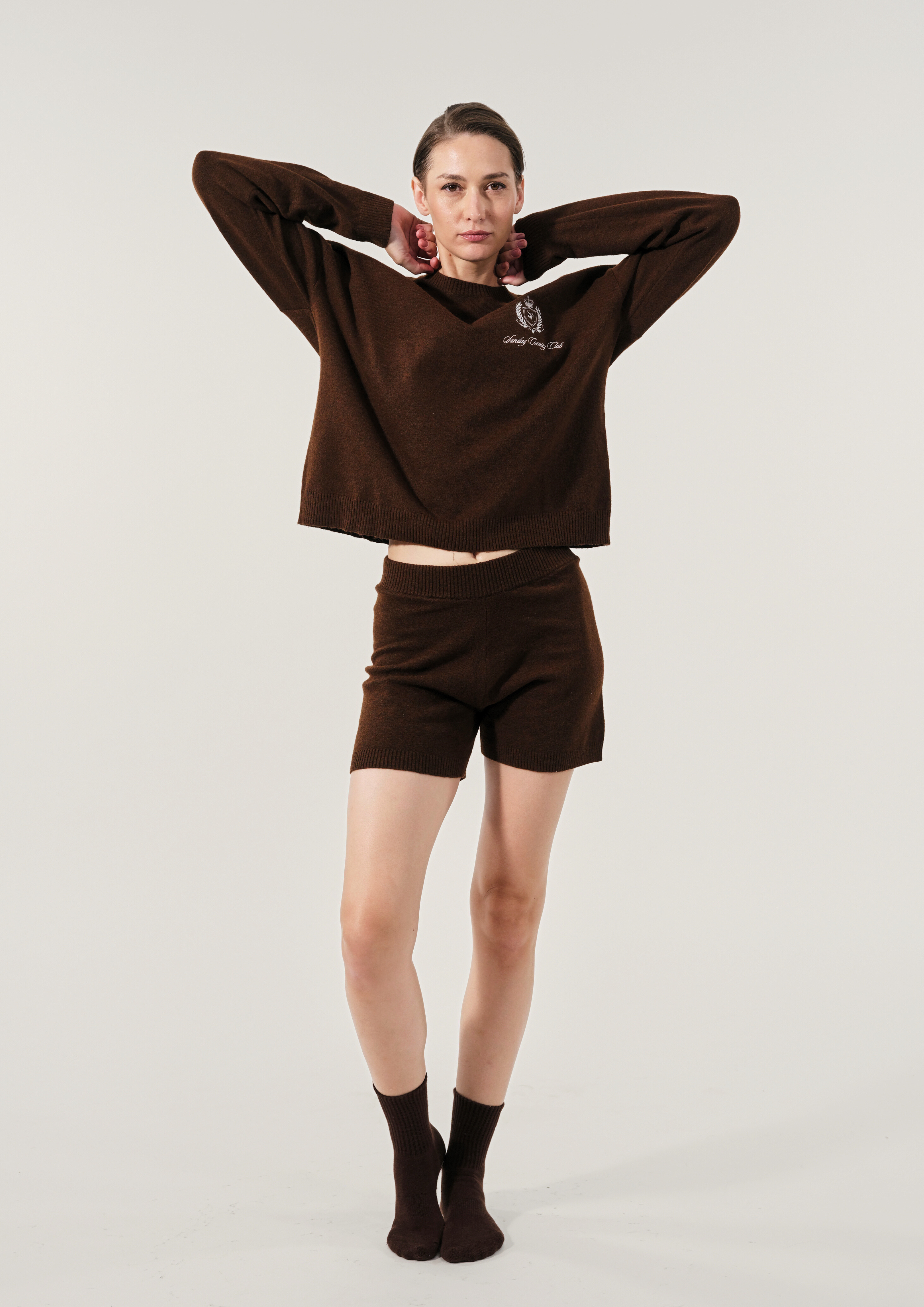 Sunday Country Club Knit Sweater in Mahogany