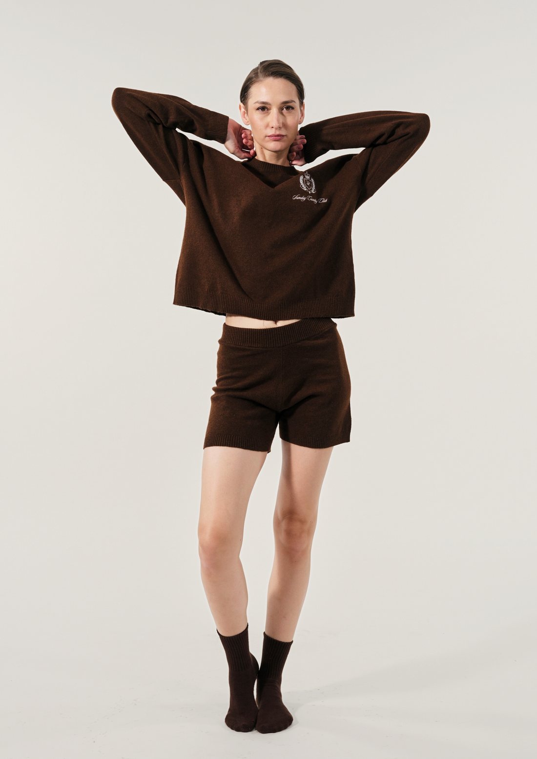 Sunday Country Club Knit Sweater in Mahogany