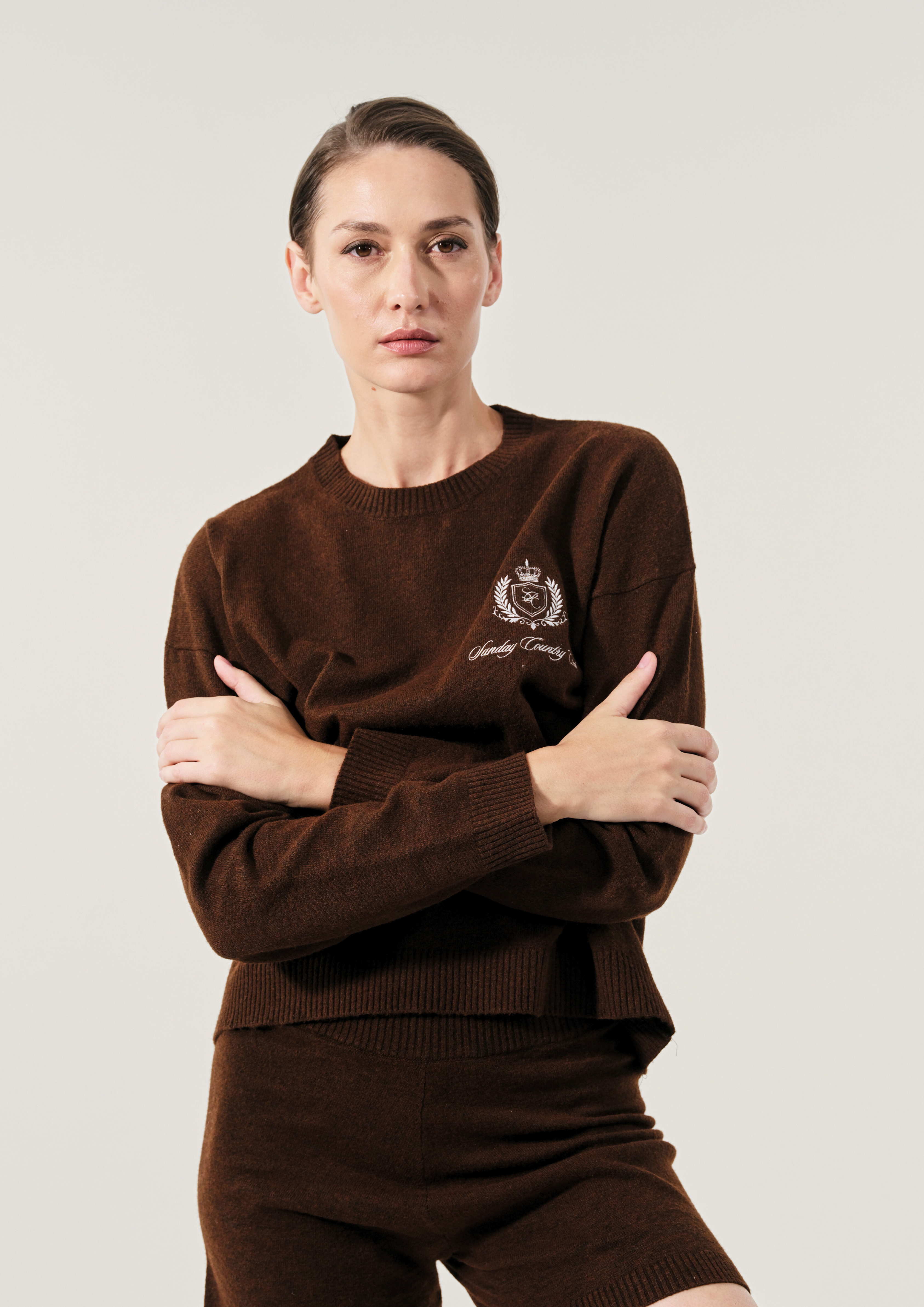 Sunday Country Club Knit Sweater in Mahogany