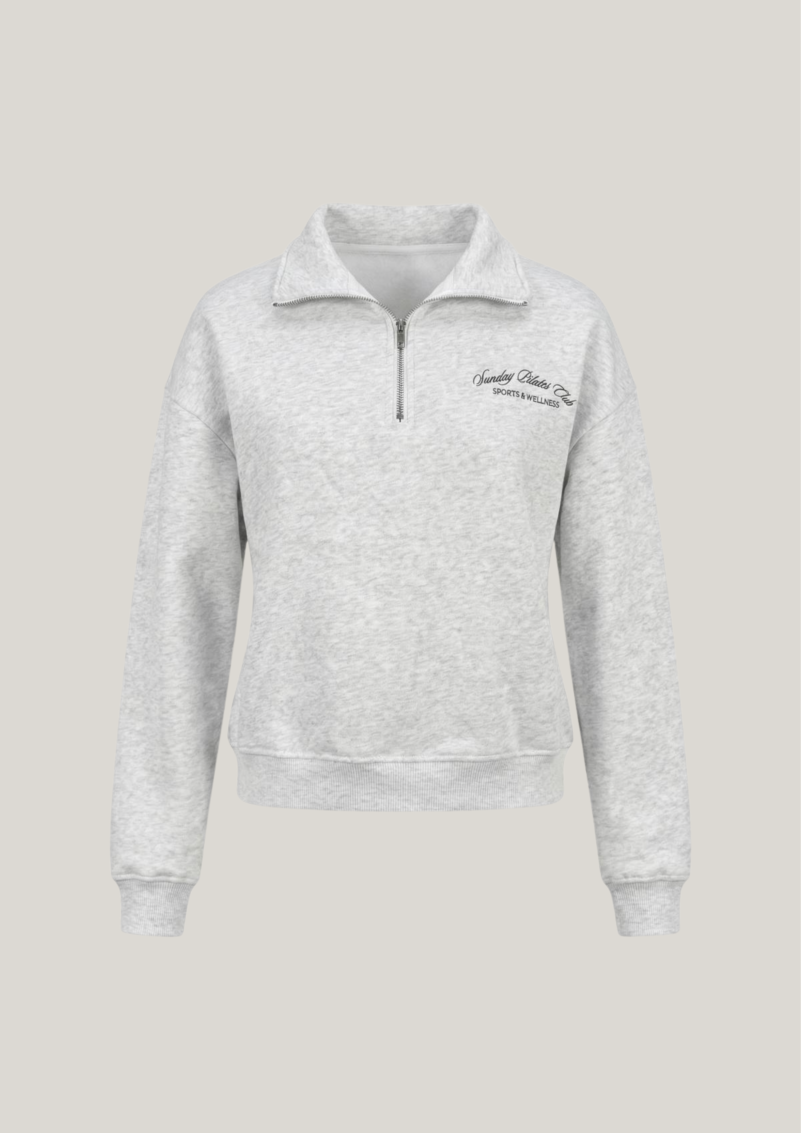 Half-Zip Sweater in Heather Grey