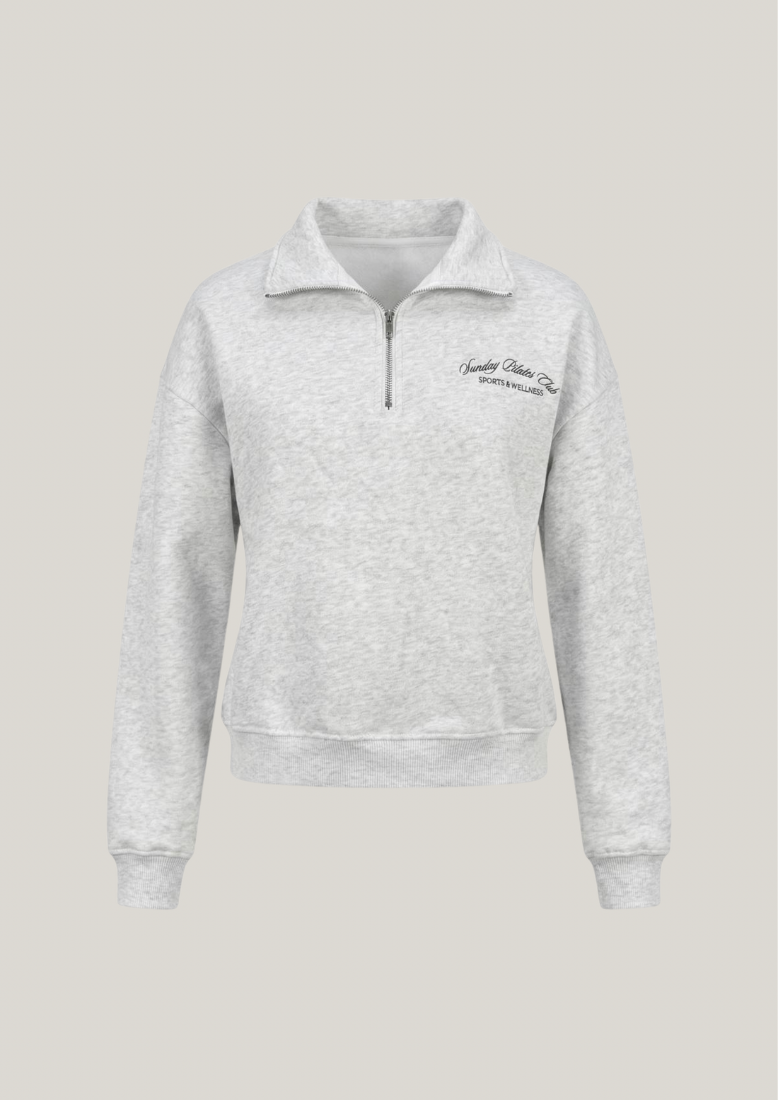 Half-Zip Sweater in Heather Grey
