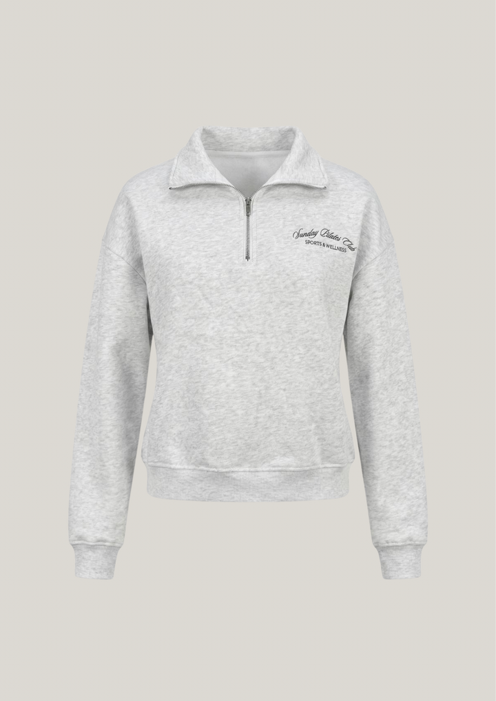 Half-Zip Sweater in Heather Grey