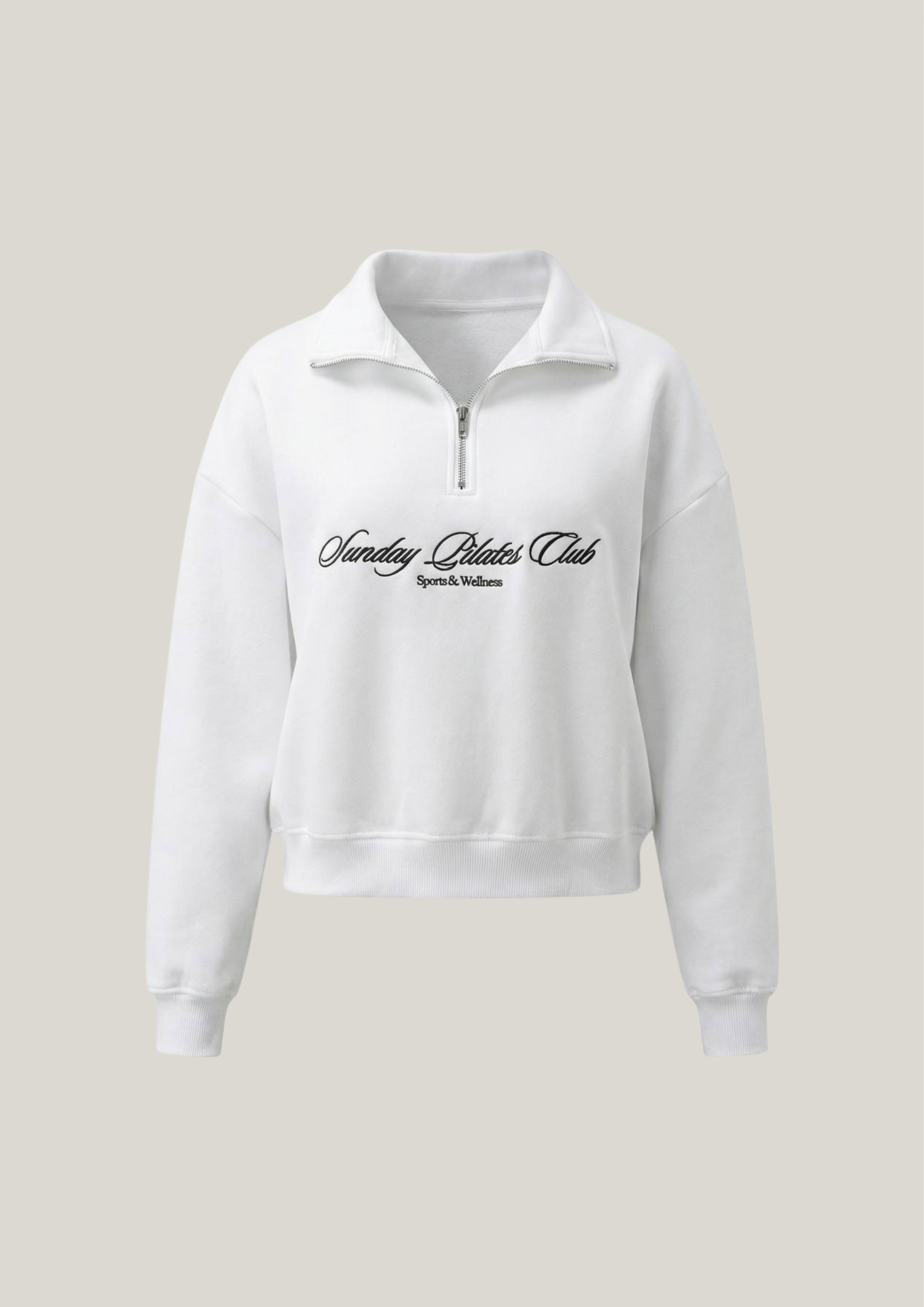 Half-Zip Sweater in Court White