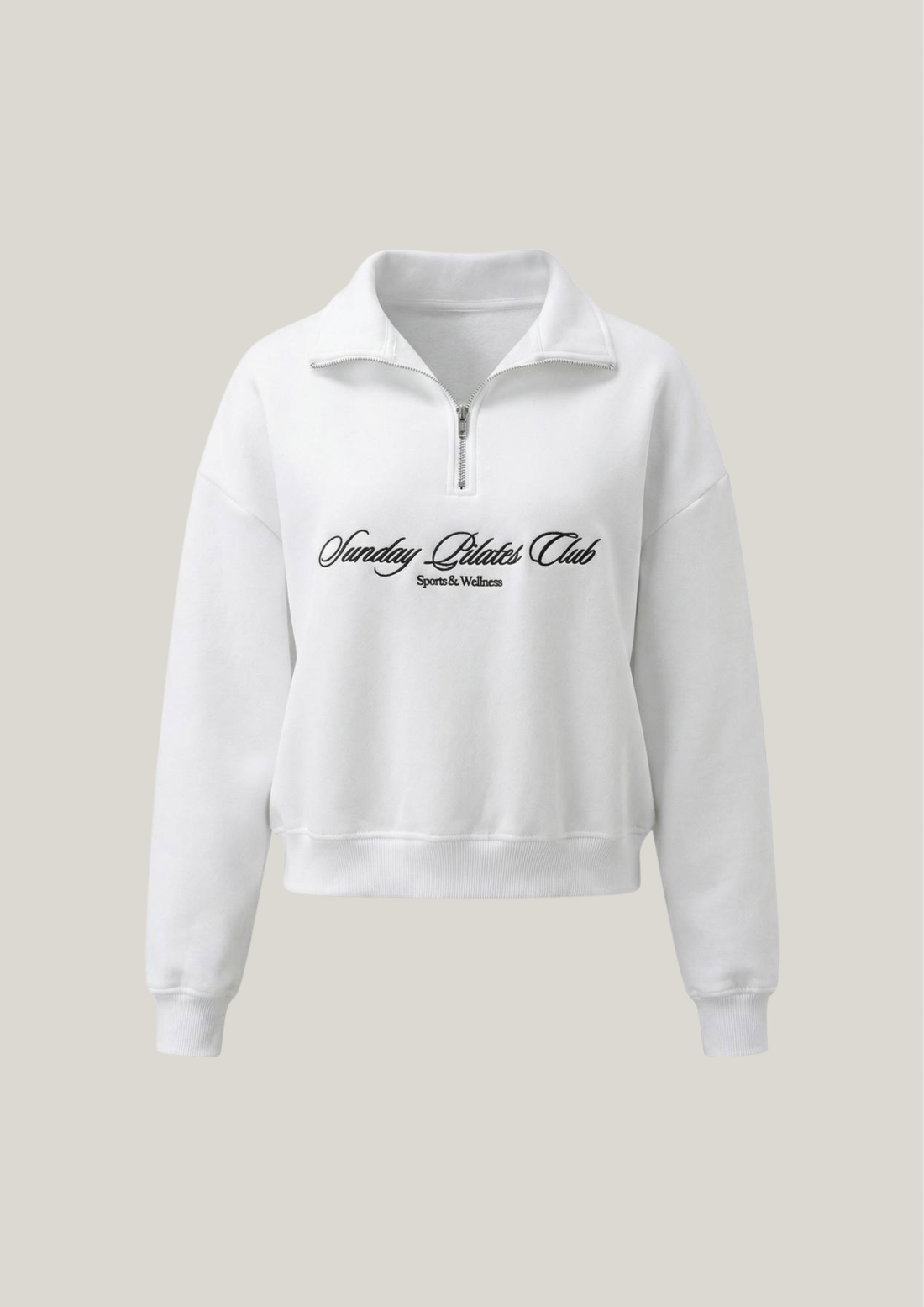 Half-Zip Sweater in Court White