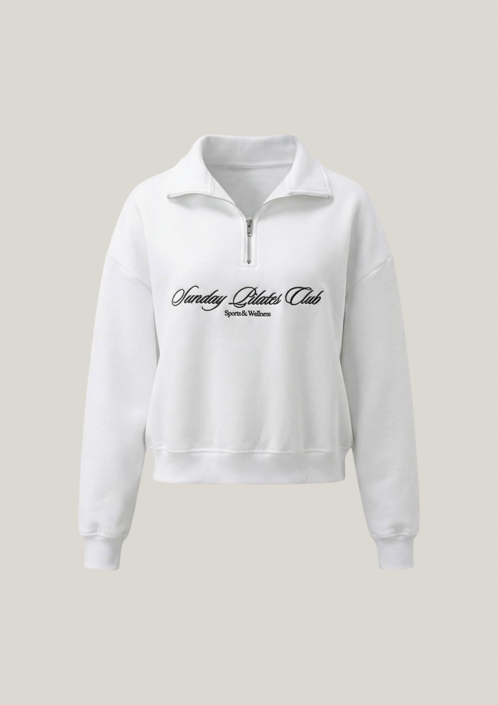 Half-Zip Sweater in Court White