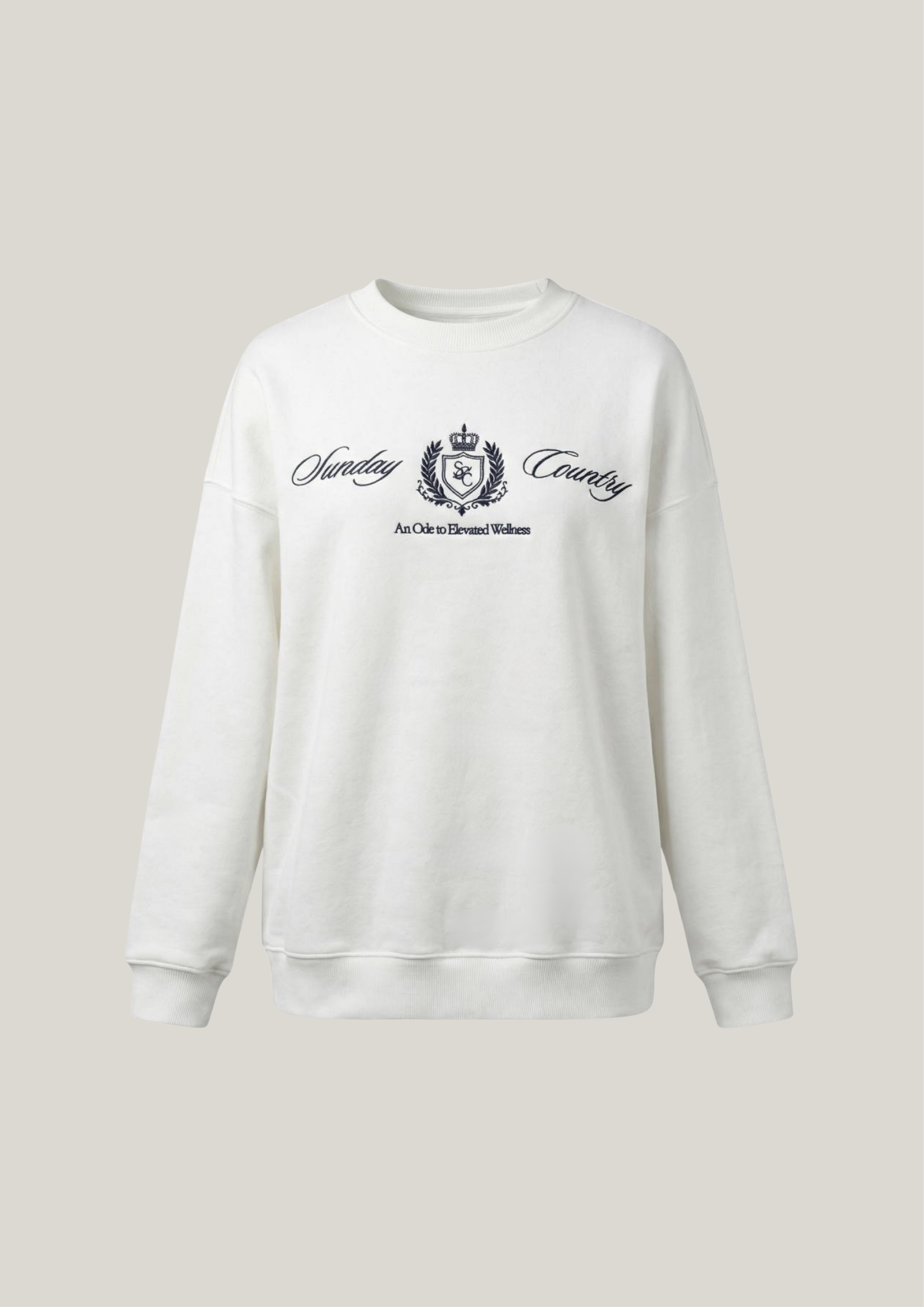 Sunday Country Club Crew Neck Sweater in Ivory