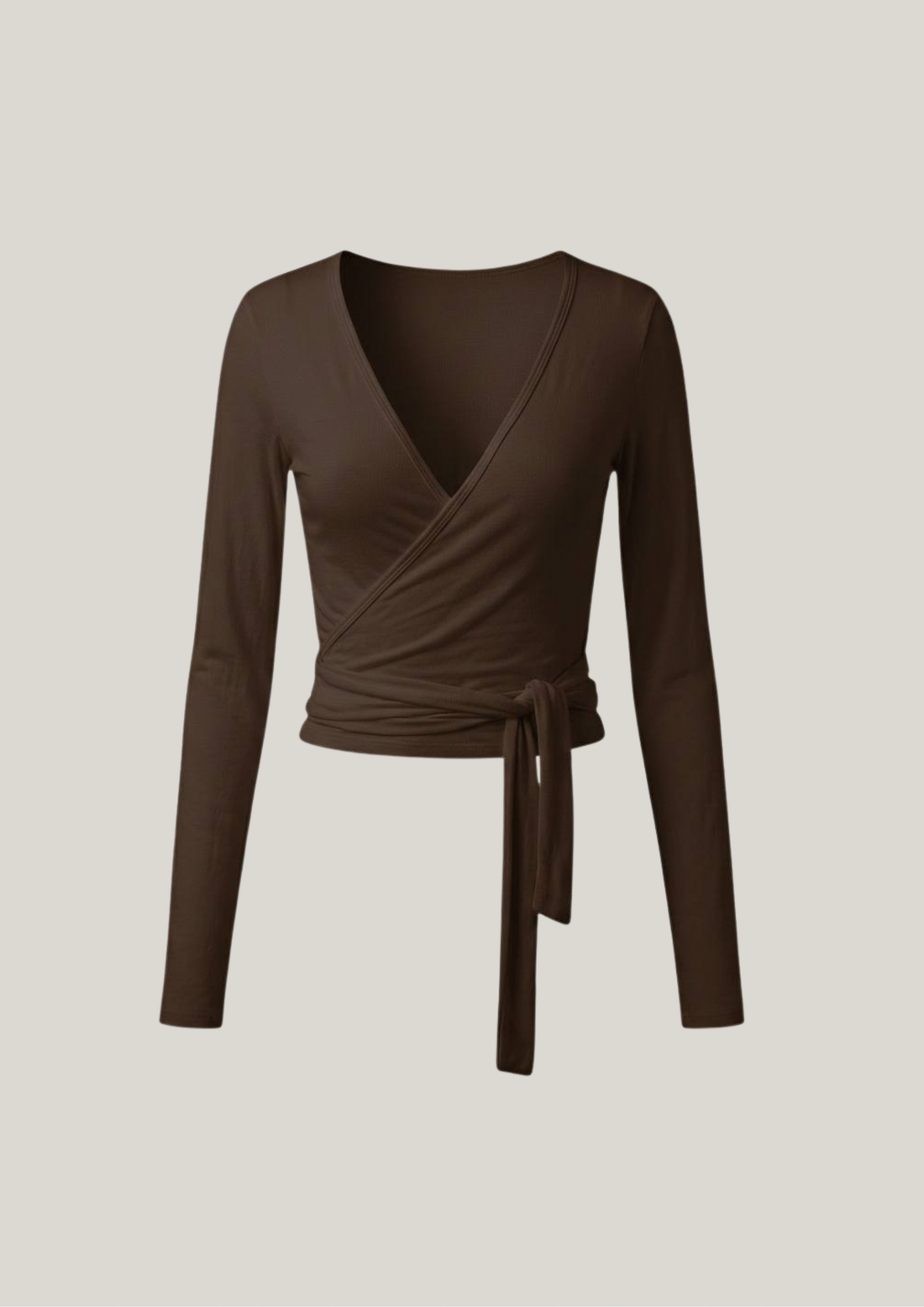 Buttery Soft Pilates Wrap Top in Chocolate
