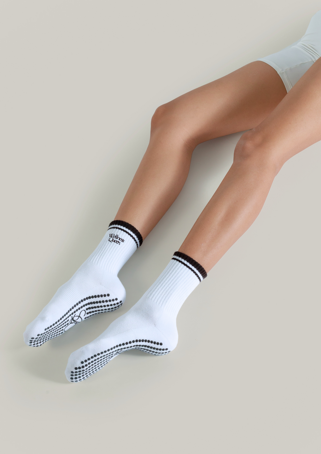 Pilates Grip Socks in Chalk