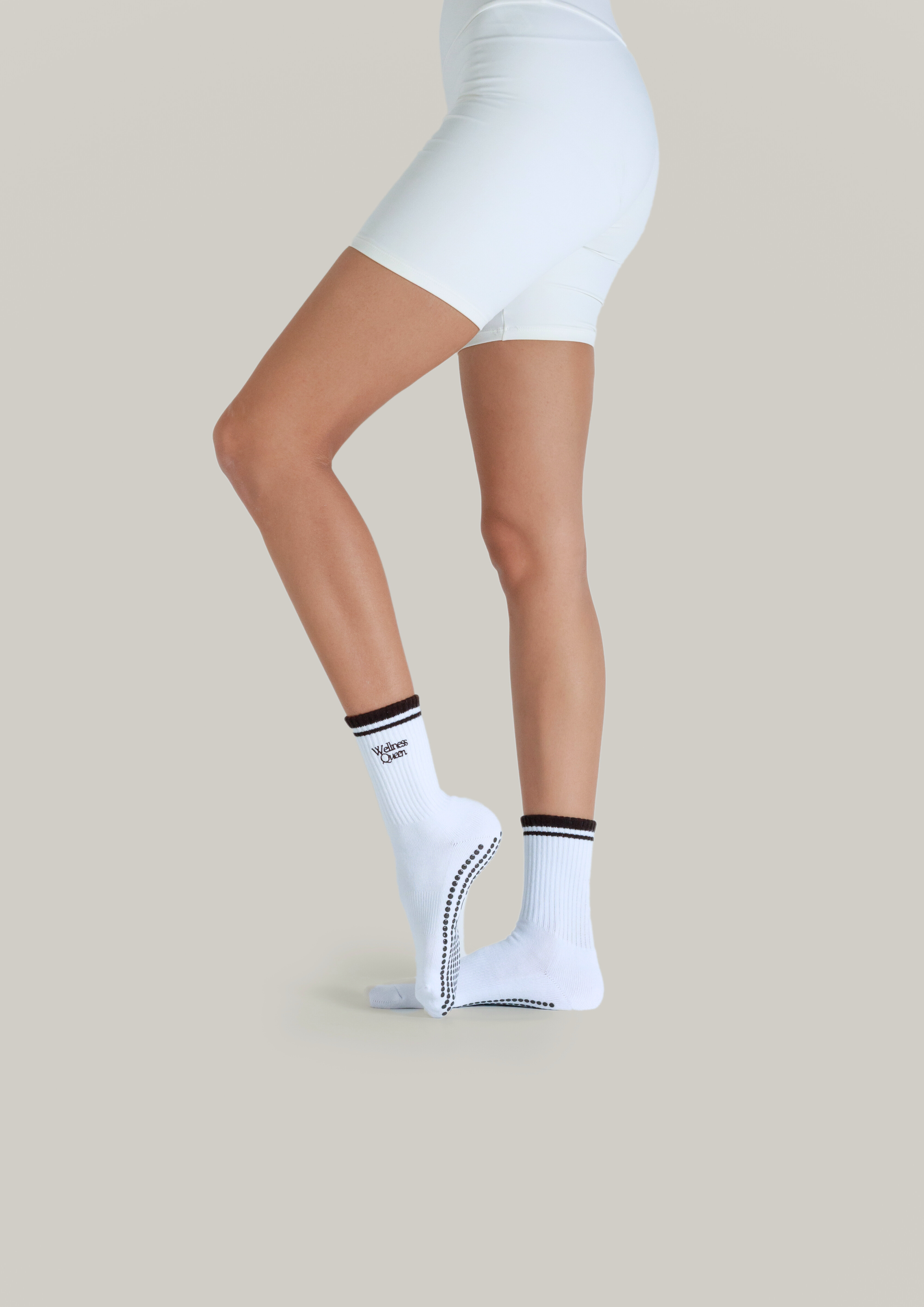 Pilates Grip Socks in Chalk