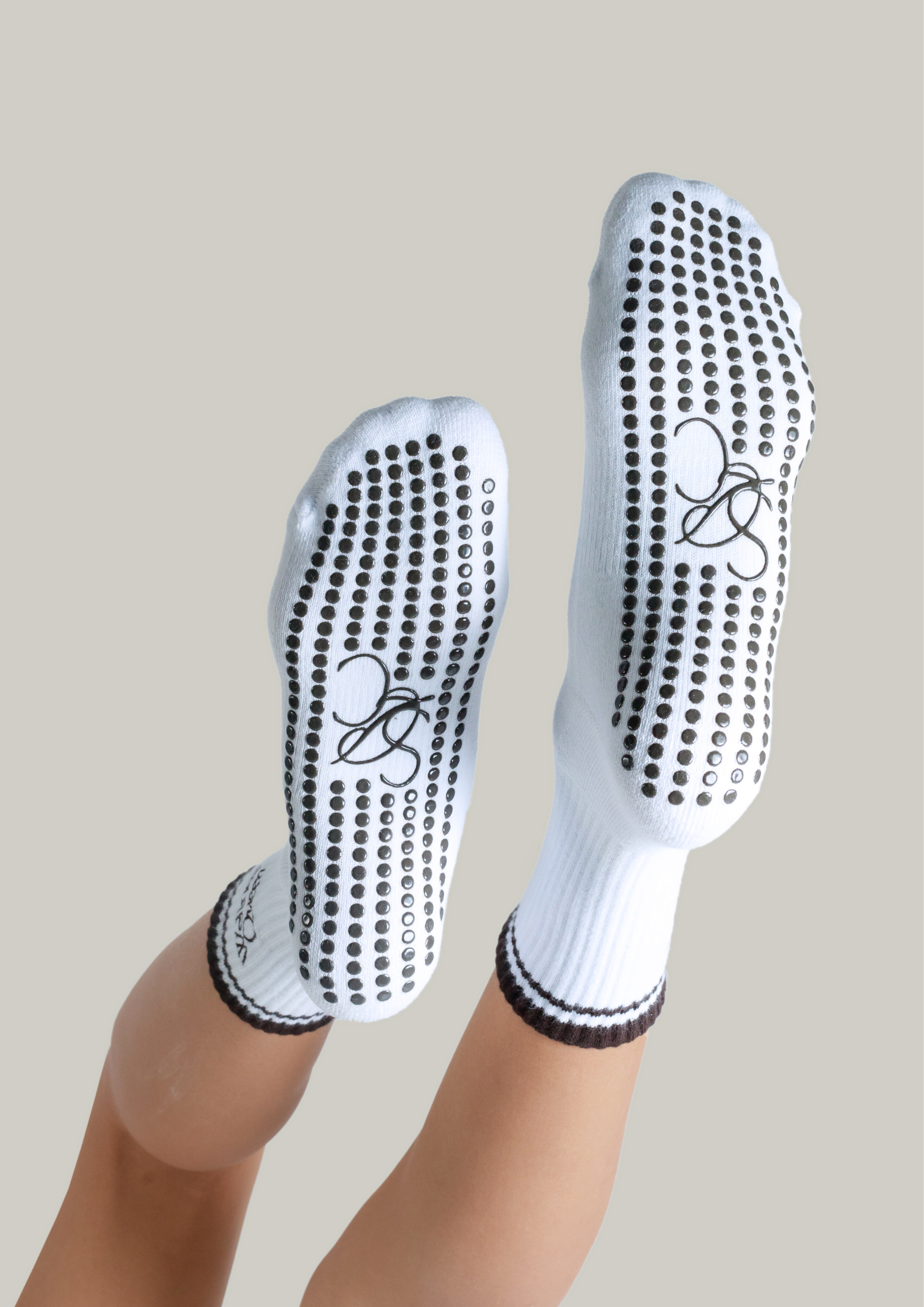 Pilates Grip Socks in Chalk