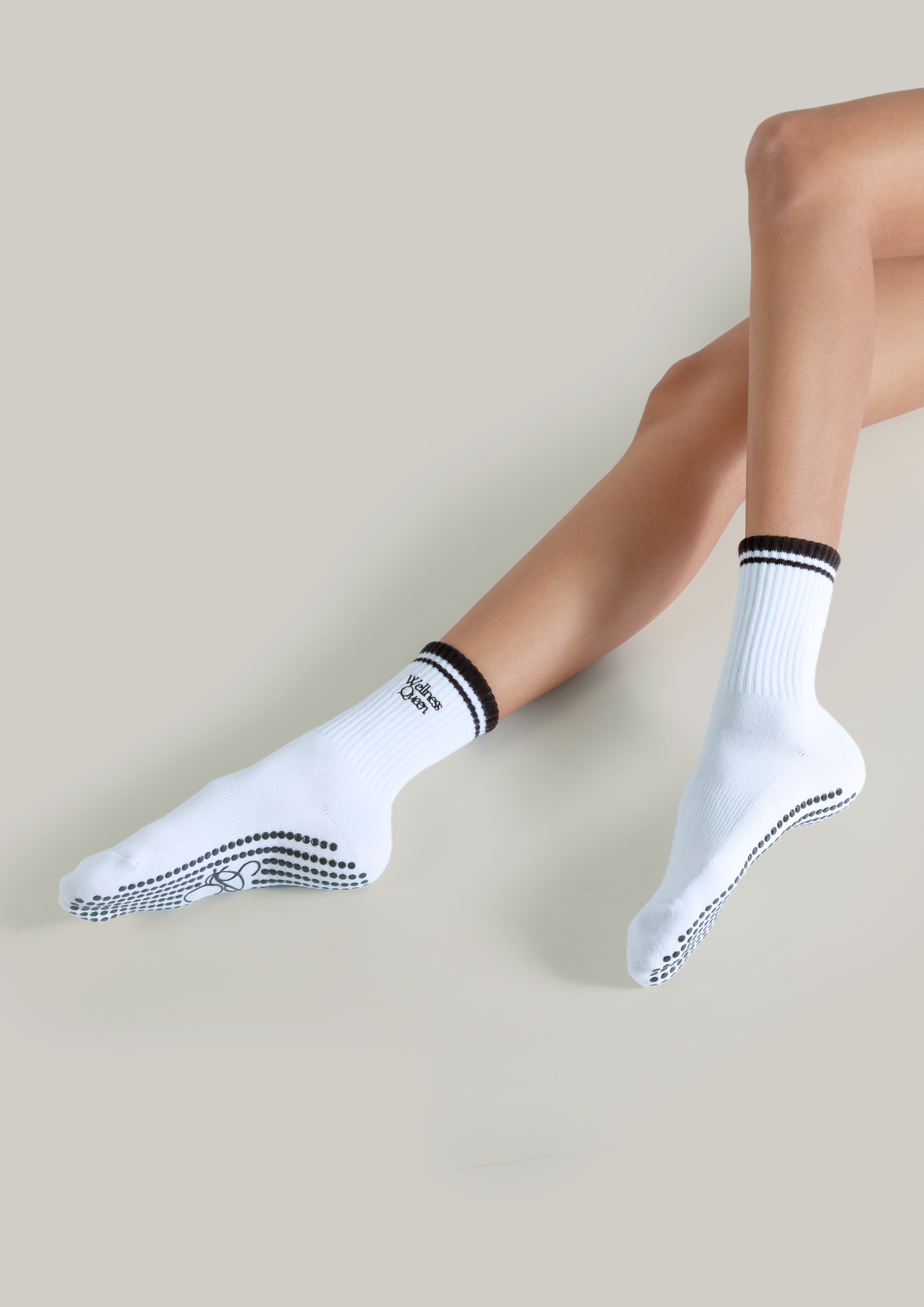 Pilates Grip Socks in Chalk