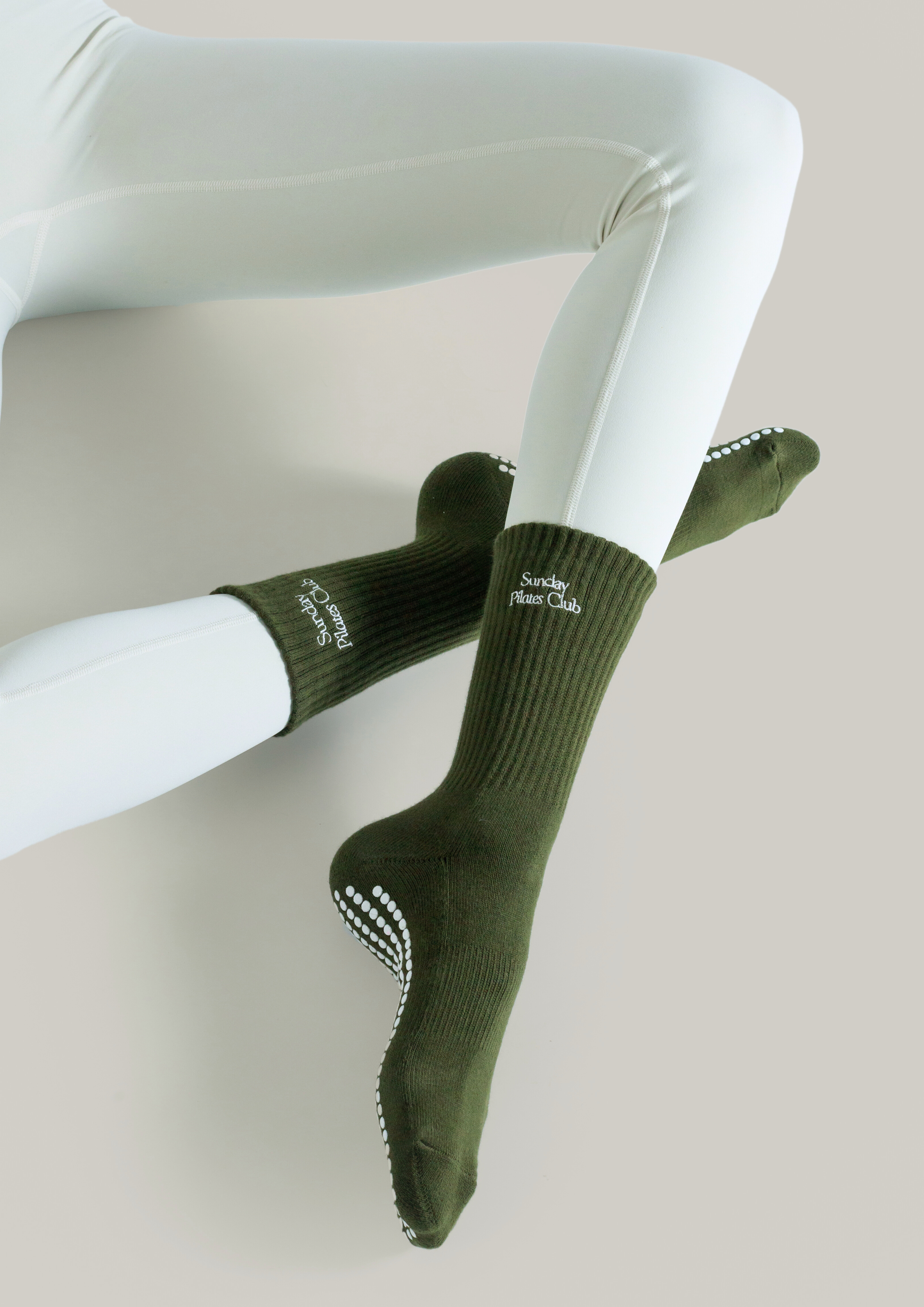 Pilates Grip Socks in Olive
