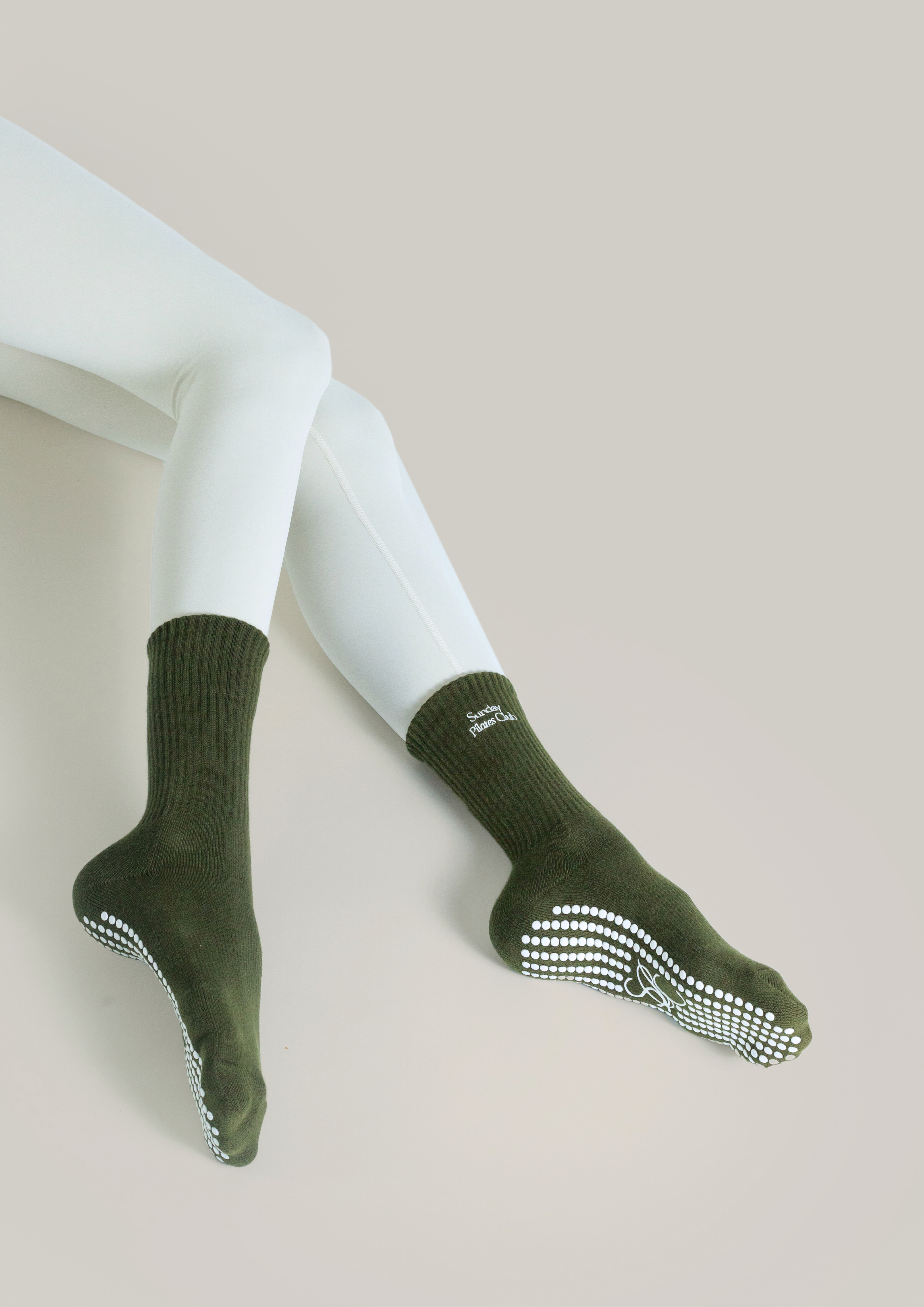 Pilates Grip Socks in Olive