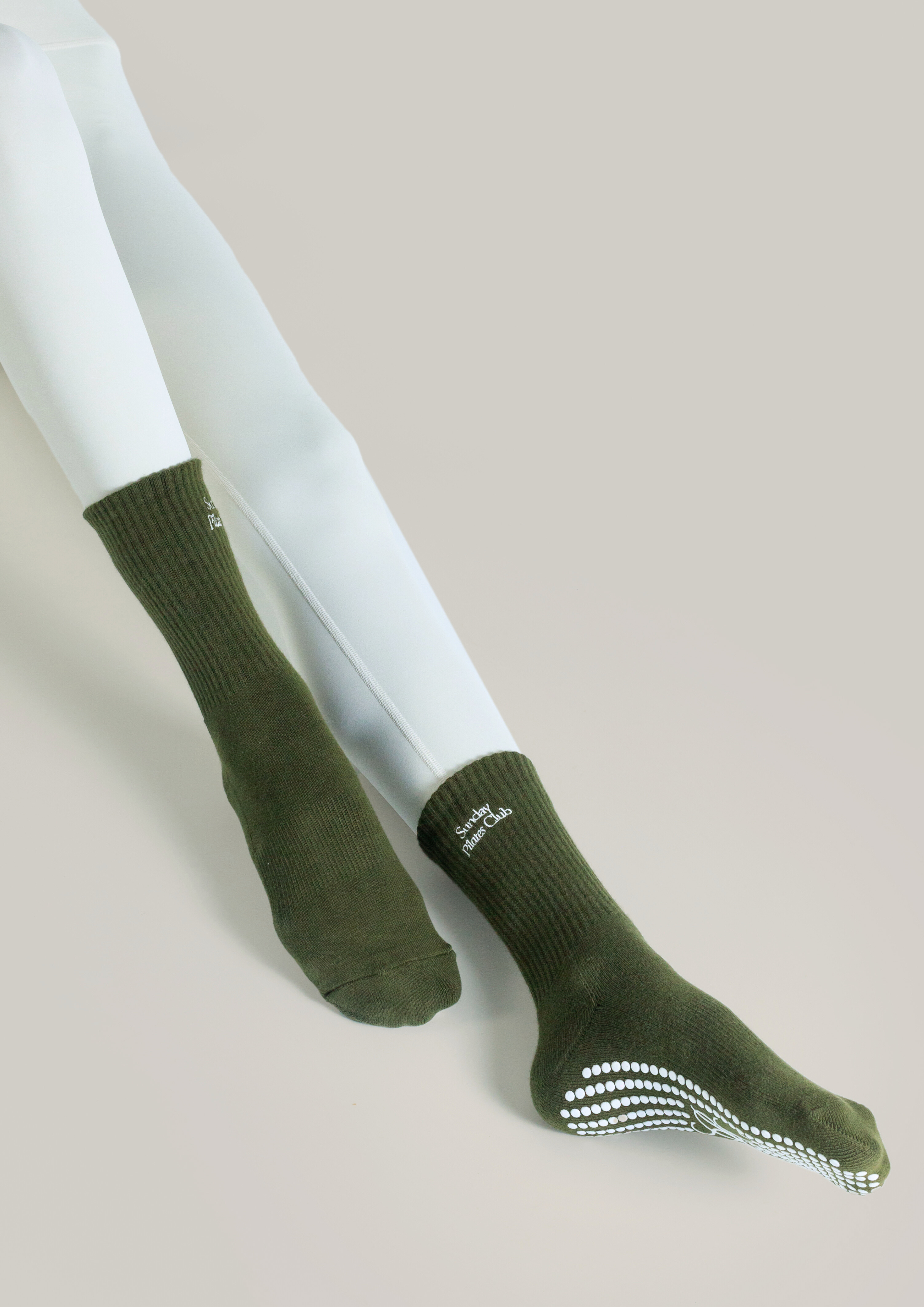 Pilates Grip Socks in Olive
