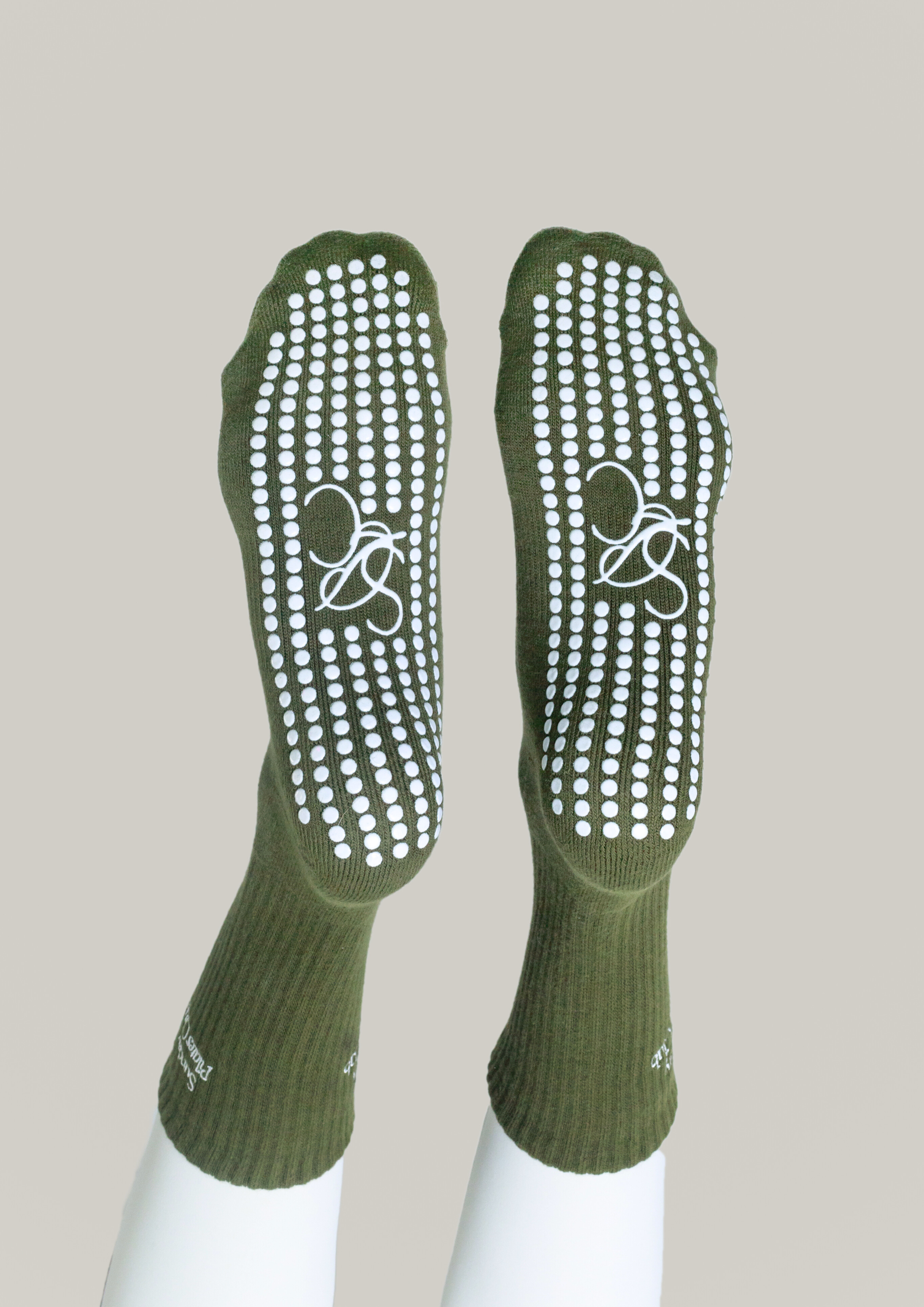 Pilates Grip Socks in Olive
