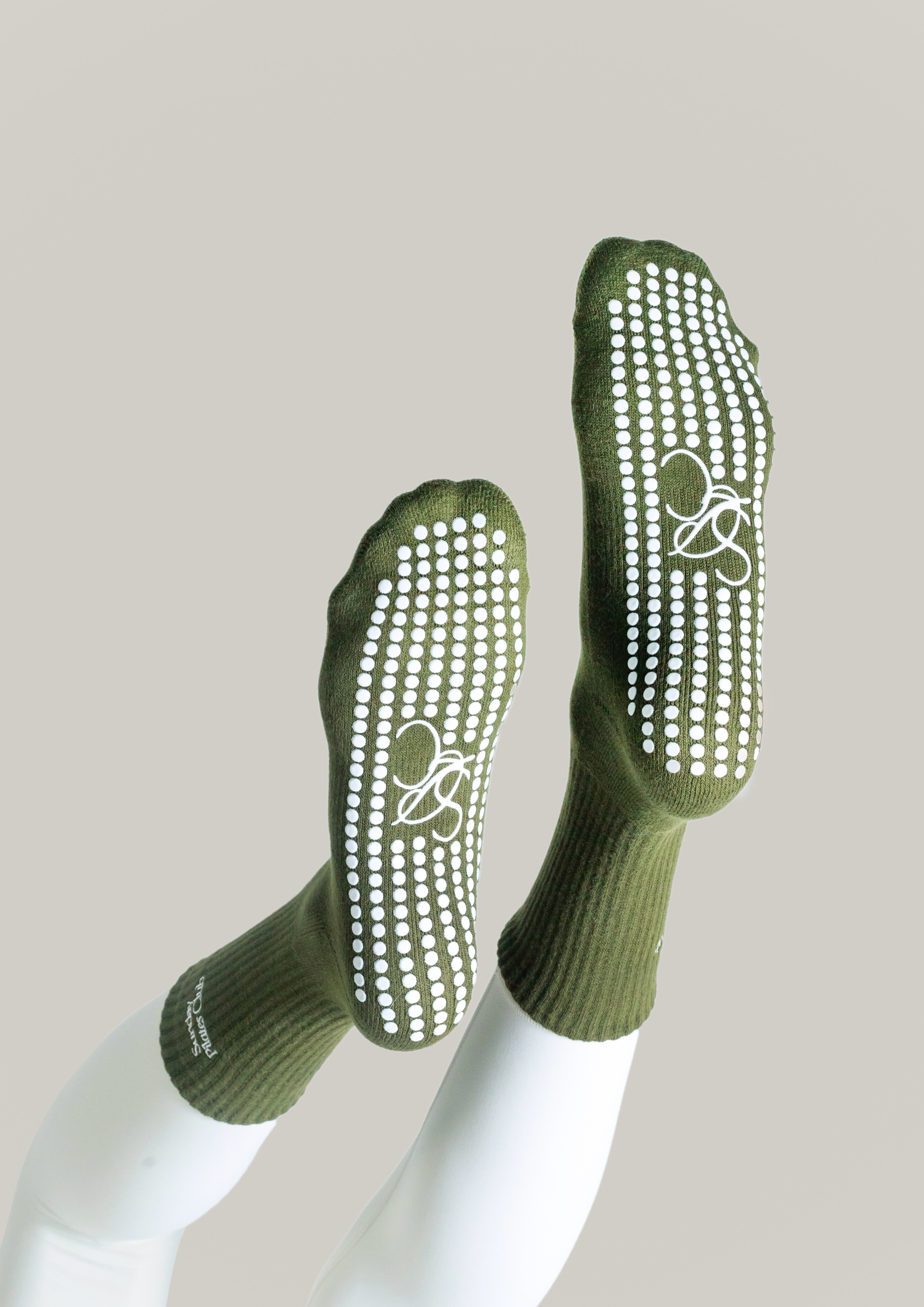 Pilates Grip Socks in Olive